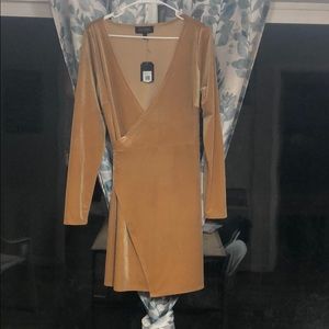 Musters orange suede wrap dress